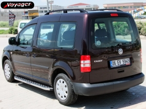 Рейлинги для Volkswagen Caddy Maxi  c 2008 г, черные, алюминиевые  опоры