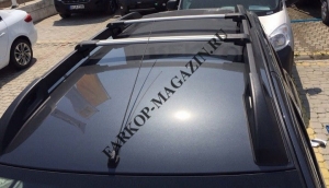 Багажник на рейлинги для Москвич 3 с замками серые