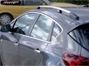 Рейлинги для Opel Astra хетчбэк с 2004 по 2009 полированные,  алюм. опоры