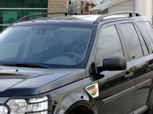 Рейлинги для Land Rover  Discovery 4  черные, алюм. опоры