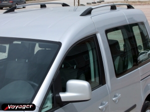 Рейлинги для Volkswagen Caddy II  с 2010 г, серебристые, алюминиевые  опоры