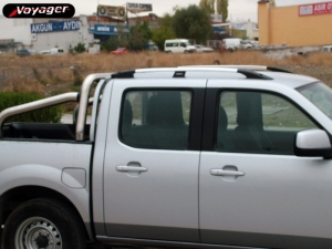 Рейлинги для Toyota Hilux c 2005-2011  полированные, алюм. опоры