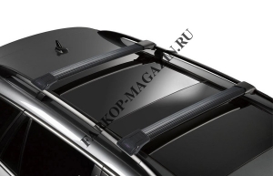 Багажник на Volkswagen Amarok с рейлингами в распор с метал. замками черный