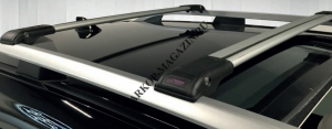 Багажник для Nissan Juke с рейлингами в распор с метал. замками серый