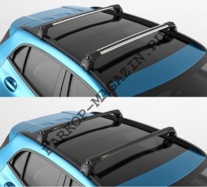Багажник TURTLE AIR II на Opel Crossland X с интегрированные рейлинги с замком черный